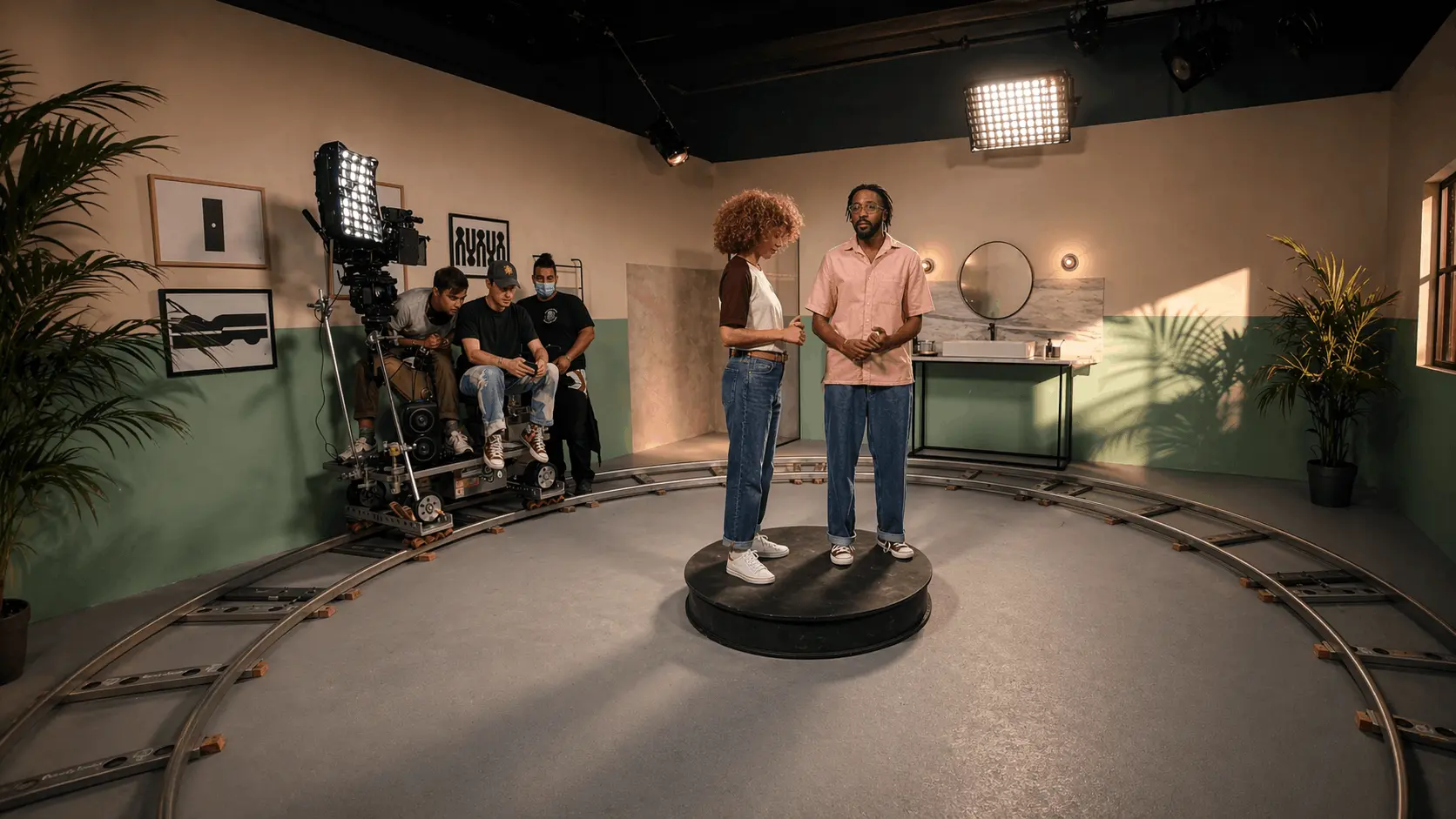 Studio advertising production setup